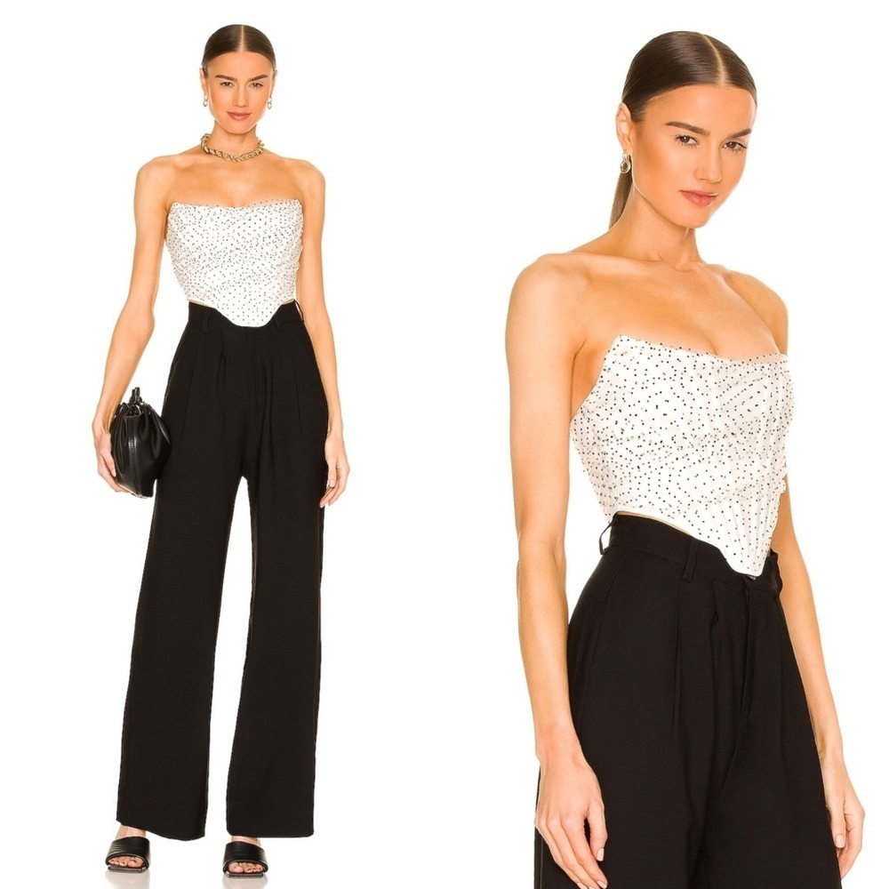 NBD Polka Dot & Lace Corset Top​​​​